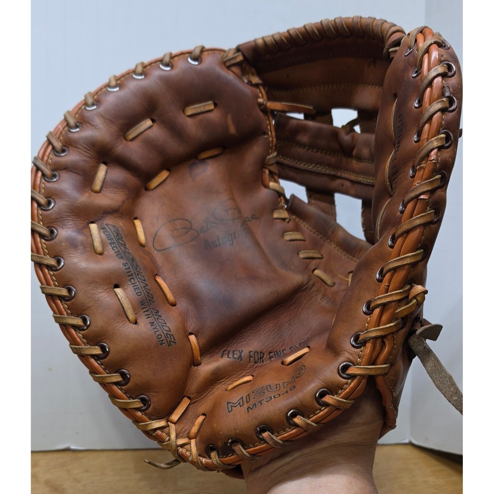 Vtg 70's Mizuno MT3045 Liteflex First base Mitt Pete Rose Leather Baseball Glove